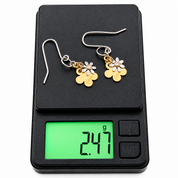 Orecchini - 18 carati Oro giallo, Oro bianco - 0.02ct. tw. Diamante (Naturale) - Made in Italy - Handmade