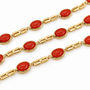 Collana - 18 carati Oro giallo - 16ct. tw. Corallo - Made in Italy - HandMade