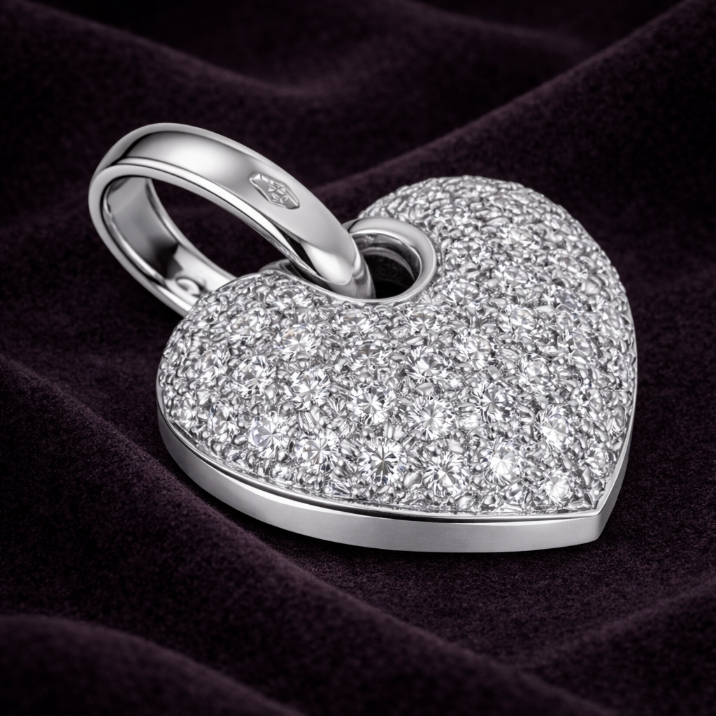 Ciondolo - 18 carati Oro bianco - 1.005ct. tw. Diamante (Naturale)