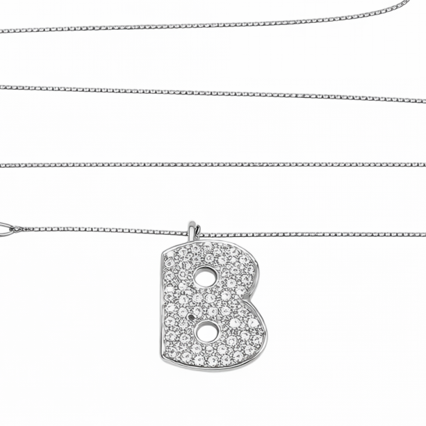 Collana con ciondolo - 18 carati Oro bianco - 0.44ct. tw. Diamante (Naturale) - Made in Italy - Handmade