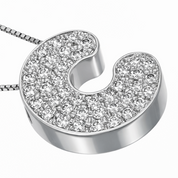 Collana con ciondolo - 18 carati Oro bianco - 0.44ct. tw. Diamante (Naturale) - Made in Italy - Handmade