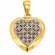 Ciondolo - 18 carati Oro giallo, Oro bianco - 0.15ct. tw. Diamante (Naturale) - Made in Italy - HandMade