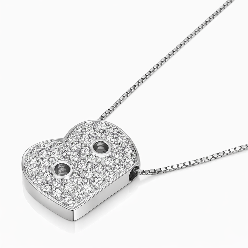 Collana con ciondolo - 18 carati Oro bianco - 0.44ct. tw. Diamante (Naturale) - Made in Italy - Handmade