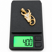 Ciondolo - 18 carati Oro giallo, Oro bianco - 0.03ct. tw. Diamante (Naturale) - Made in Italy - HandMade