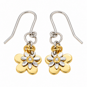 Orecchini - 18 carati Oro giallo, Oro bianco - 0.02ct. tw. Diamante (Naturale) - Made in Italy - Handmade