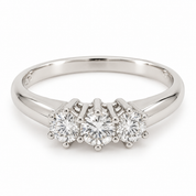 Anello - 18 carati Oro bianco - 0.51ct. tw. Diamante (Naturale) - Made in Italy - Handmade