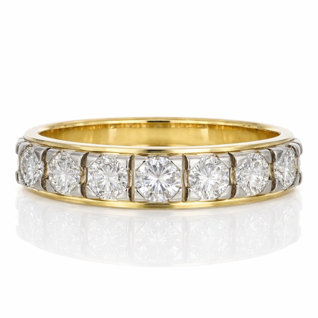 Anello - 18 carati Oro giallo, Oro bianco - 0.63ct. tw. Diamante (Naturale)