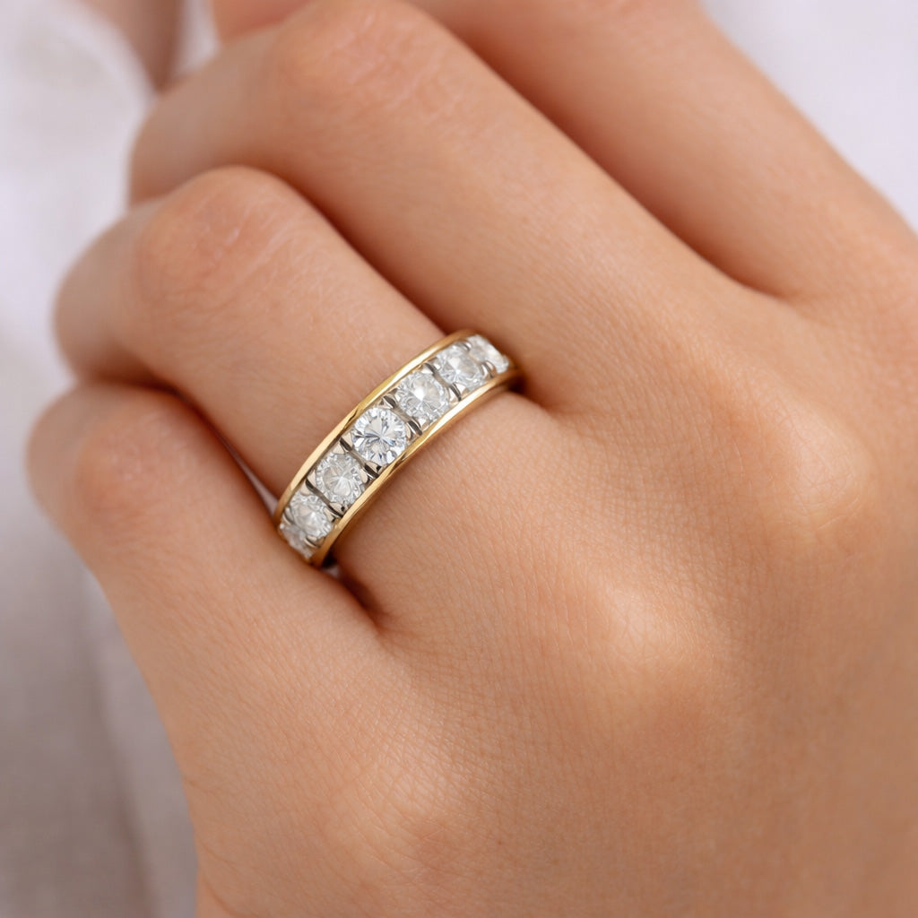 Anello - 18 carati Oro giallo, Oro bianco - 0.63ct. tw. Diamante (Naturale)