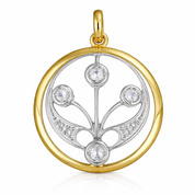 Ciondolo - 18 carati Oro giallo, Oro bianco - 0.16ct. tw. Diamante (Naturale) - Made in Italy - Handmade