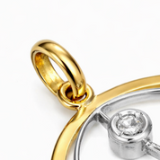 Ciondolo - 18 carati Oro giallo, Oro bianco - 0.16ct. tw. Diamante (Naturale) - Made in Italy - Handmade