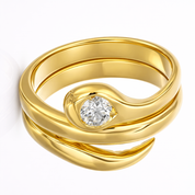 Anello - 18 carati Oro giallo - 0.25ct. tw. Diamante (Naturale)