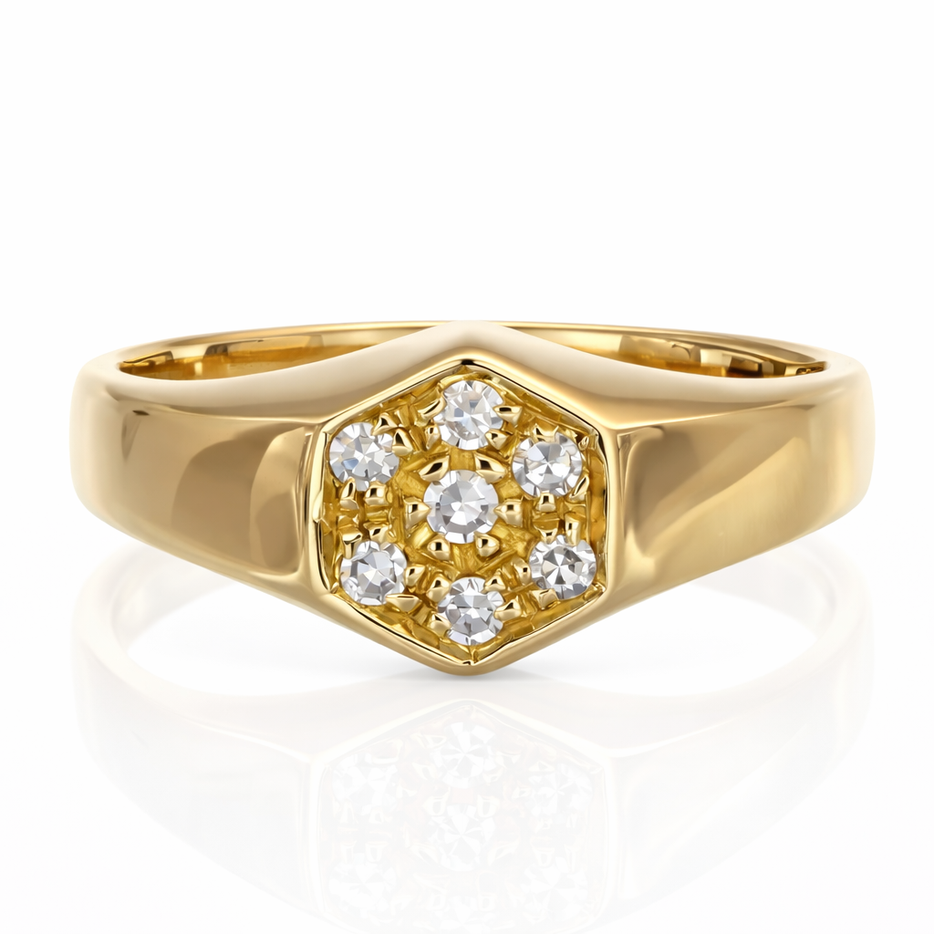 Anello - 18 carati Oro giallo - 0.21ct. tw. Diamante (Naturale)