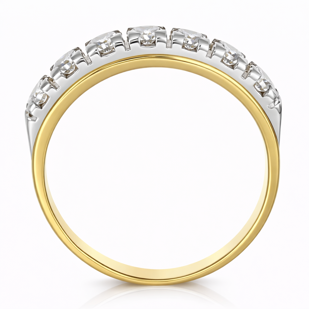 Anello - 18 carati Oro giallo, Oro bianco - 0.63ct. tw. Diamante (Naturale)