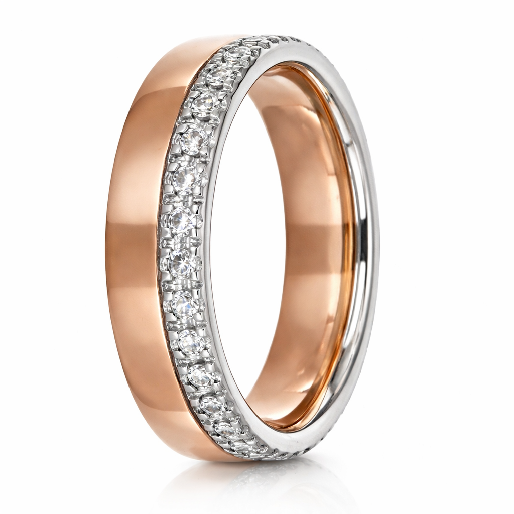 Anello - 18 carati Oro bianco, Oro rosa - 0.40ct. tw. Diamante (Naturale)