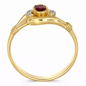 Anello - 18 carati Oro giallo - 0.27ct. tw. Rubino - Diamante