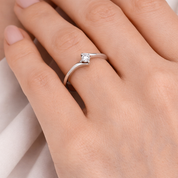 Anello - 18 carati Oro bianco - 0.05ct. tw. Diamante (Naturale)