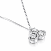 Collana con ciondolo - 18 carati Oro bianco - 0.87ct. tw. Diamante (Naturale)