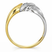 Anello - 18 carati Oro giallo, Oro bianco - 0.15ct. tw. Diamante (Naturale)