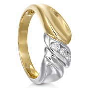 Anello - 18 carati Oro giallo, Oro bianco - 0.15ct. tw. Diamante (Naturale)