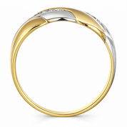 Anello - 18 carati Oro giallo, Oro bianco - 0.08ct. tw. Diamante (Naturale)