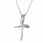 Collana con ciondolo - 18 carati Oro bianco - 0.13ct. tw. Diamante (Naturale)