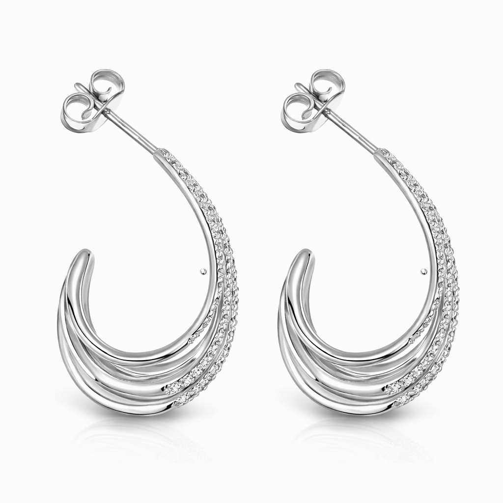 Orecchini - 18 carati Oro bianco - 1.312ct. tw. Diamante (Naturale)