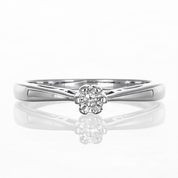 Anello - 18 carati Oro bianco - 0.03ct. tw. Diamante (Naturale)
