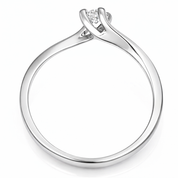 Anello - 18 carati Oro bianco - 0.09ct. tw. Diamante (Naturale)