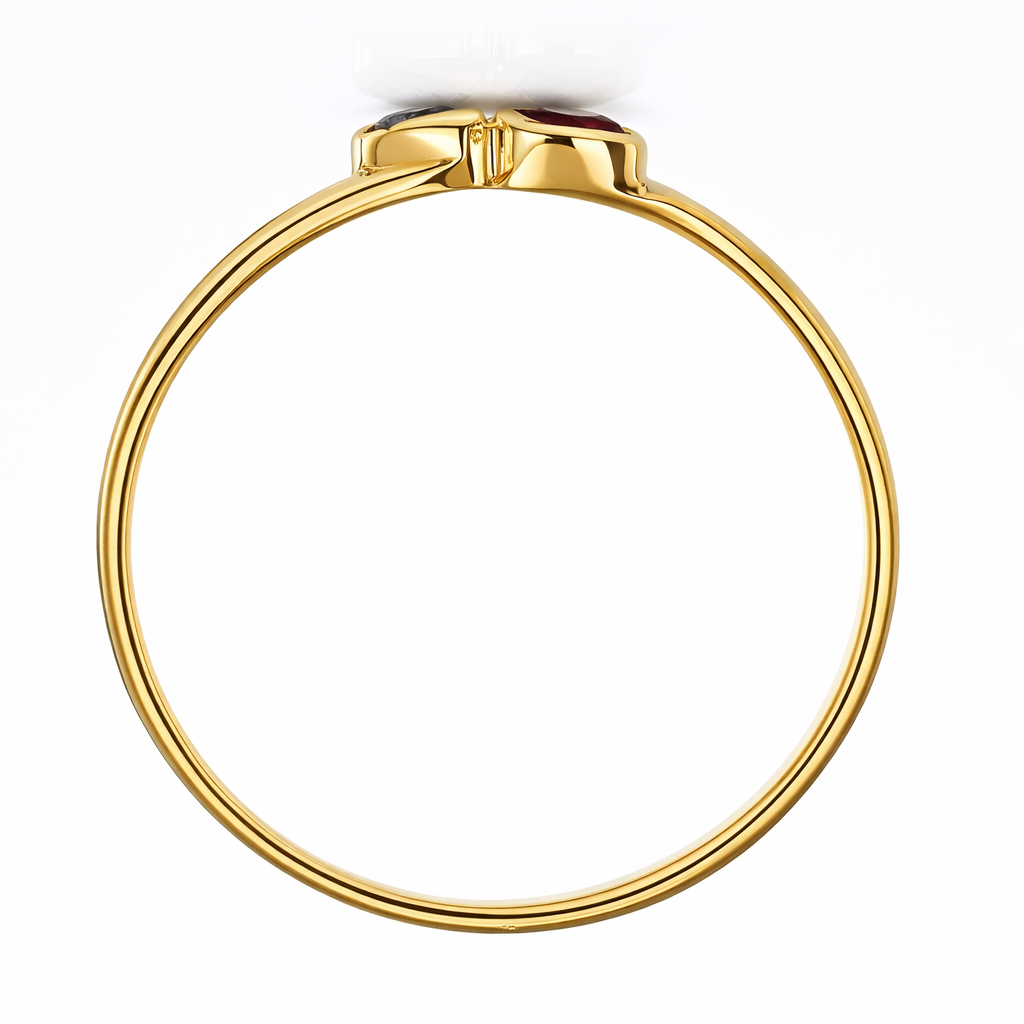 Anello - 18 carati Oro giallo, Oro rosa, Oro bianco - 0.23ct. tw. Rubino - Diamante