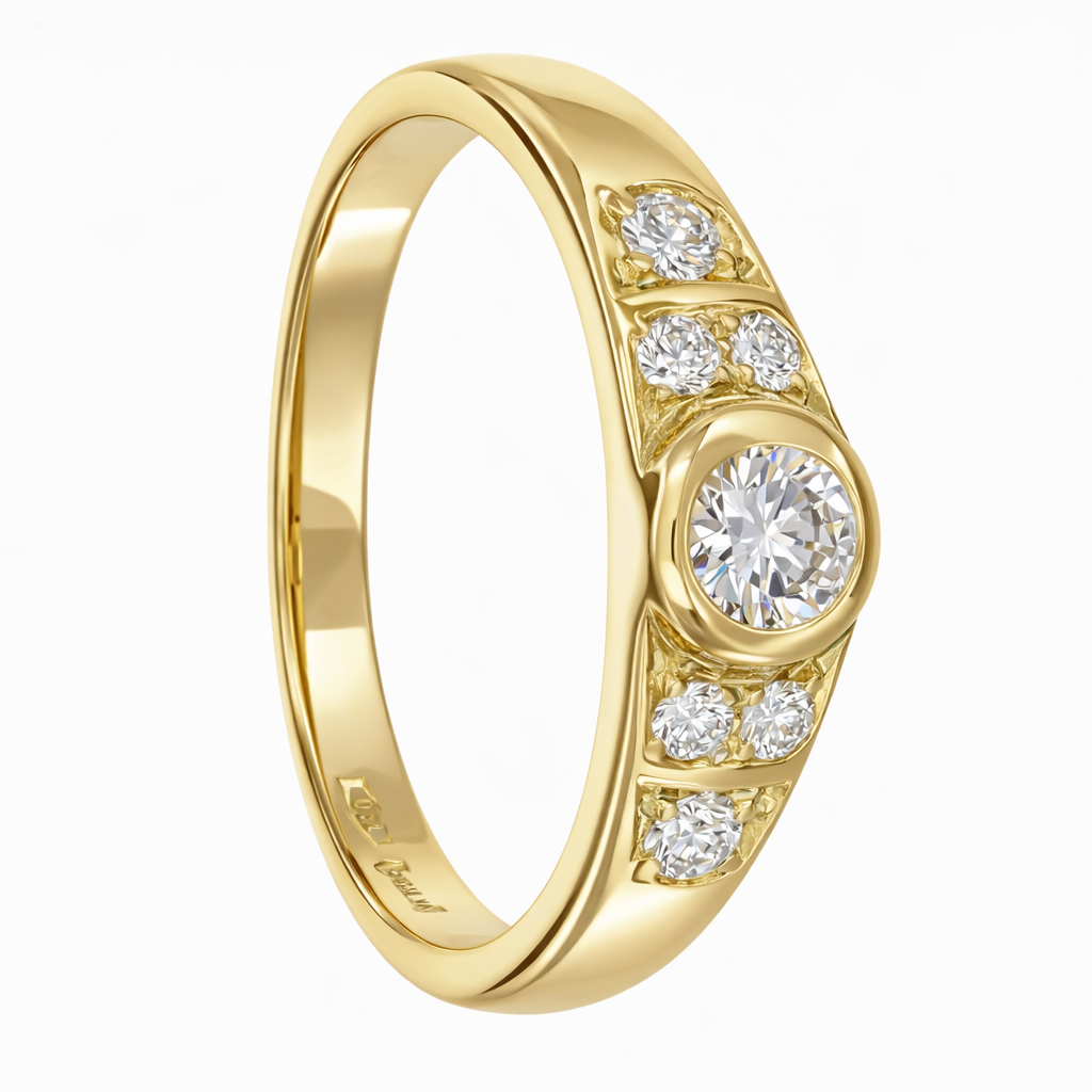 Anello - 18 carati Oro giallo - 0.44ct. tw. Diamante (Naturale)