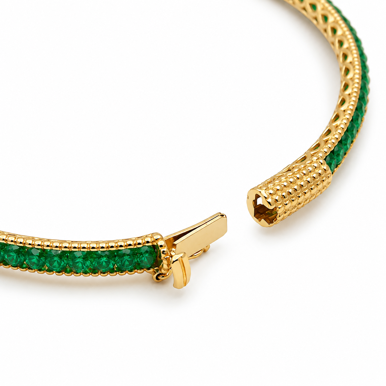 Bracciale - 18 carati Oro giallo - 8.00ct. tw. Smeraldo - Made in Italy - Handmade