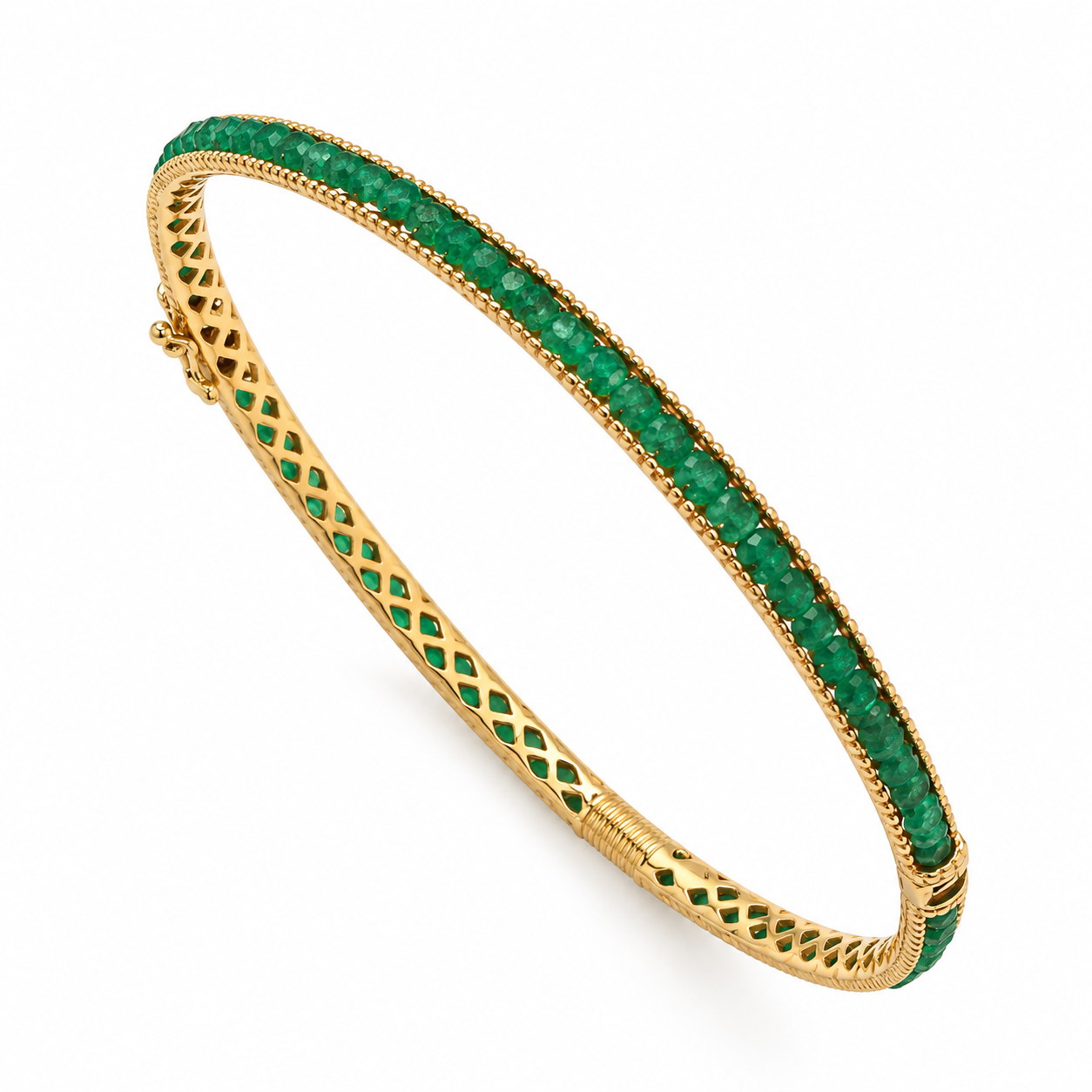Bracciale - 18 carati Oro giallo - 8.00ct. tw. Smeraldo - Made in Italy - Handmade