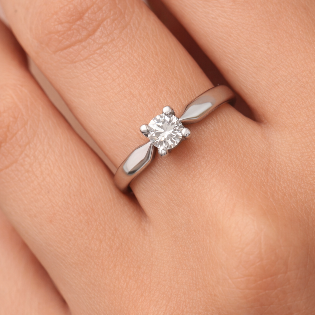 Anello - 18 carati Oro bianco - 0.23ct. tw. Diamante (Naturale)