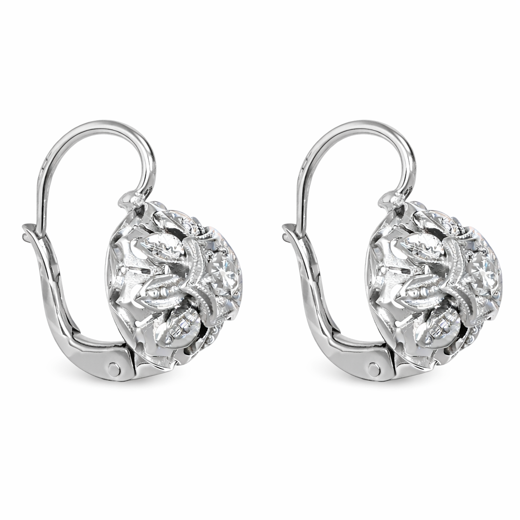 Orecchini - 18 carati Oro bianco - 0.16ct. tw. Diamante (Naturale)
