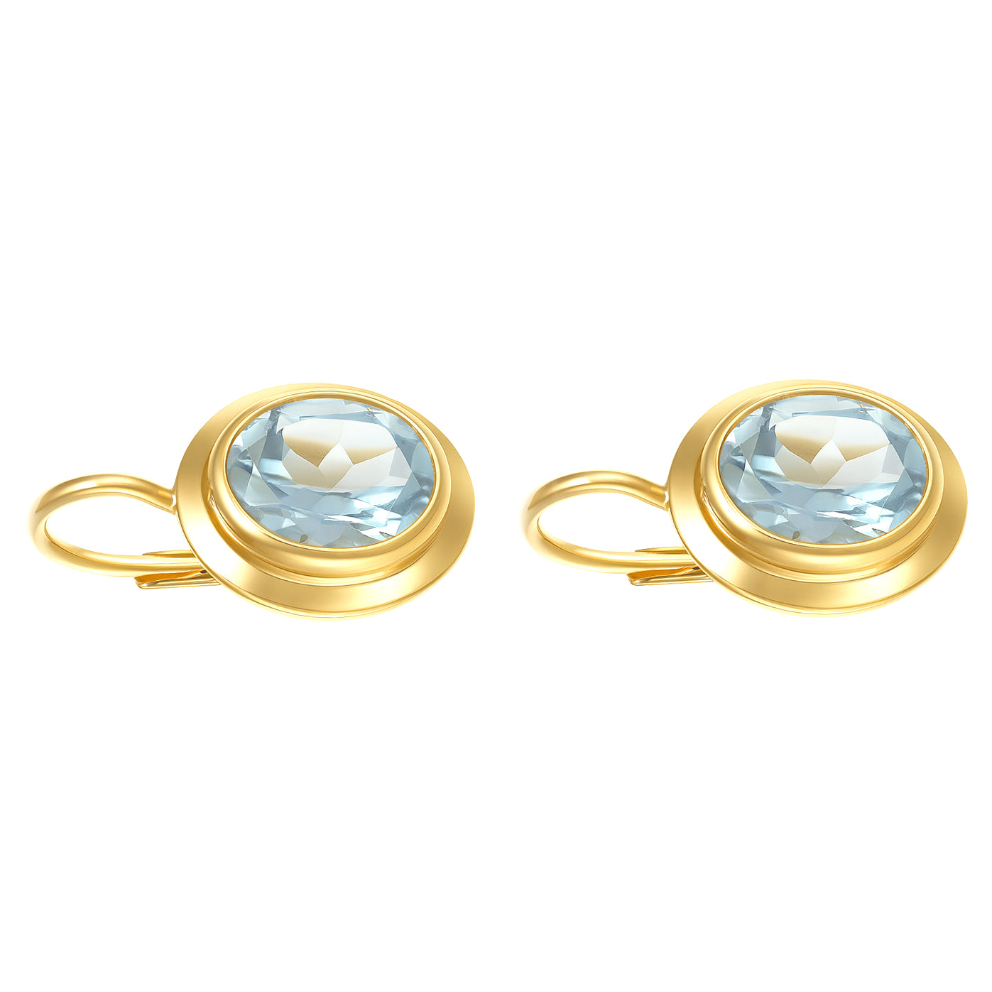 Orecchini - 18 carati Oro giallo - 3.60ct. tw. Acquamarina