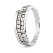 Anello - 18 carati Oro bianco - 0.15ct. tw. Diamante (Naturale)