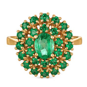 Anello - 18 carati Oro giallo - 1.79ct. tw. Smeraldo