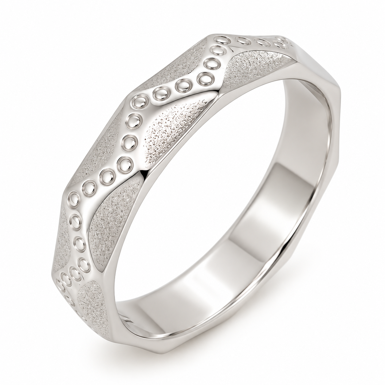 Anello - 18 carati Oro bianco - Made in Italy - Handmade