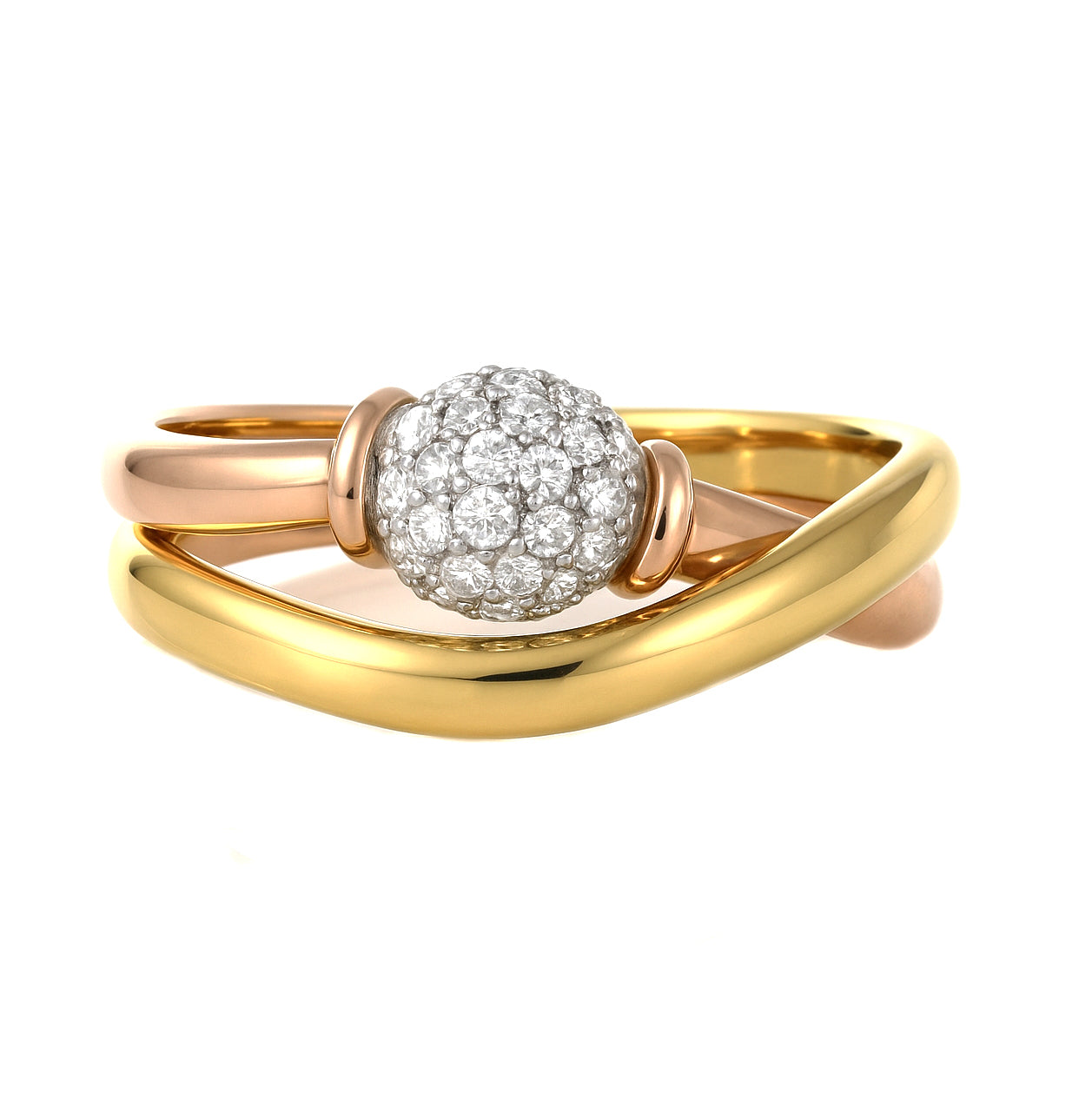 Anello - 18 carati Oro bianco, Oro giallo, Oro rosa - 0.22ct. tw. Diamante (Naturale)