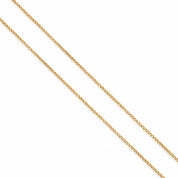 Collana unisex in oro giallo 18 carati con catena sottile e ciondolo a croce dal design traforato