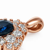 Ciondolo - 18 carati Oro rosa - 1.45ct. tw. Zaffiro - Diamante