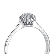 Anello - 18 carati Oro bianco - 0.22ct. tw. Diamante (Naturale)