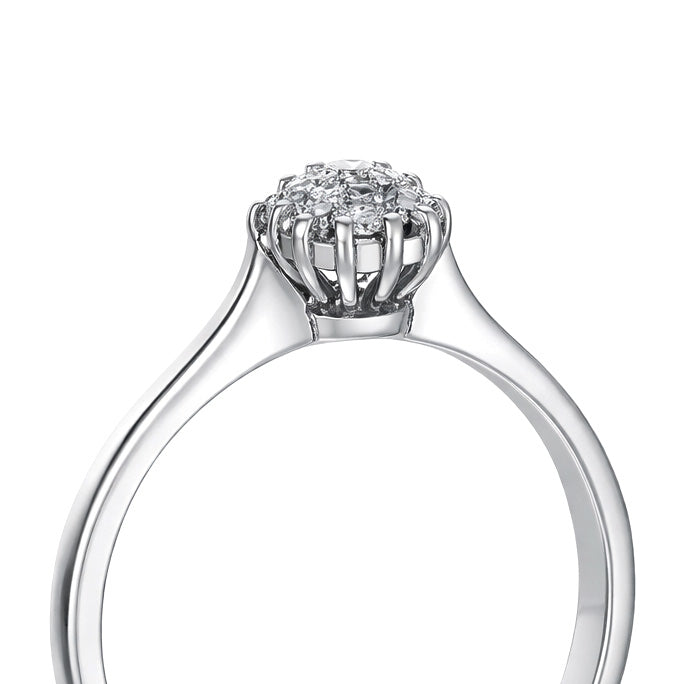 Anello - 18 carati Oro bianco - 0.22ct. tw. Diamante (Naturale)