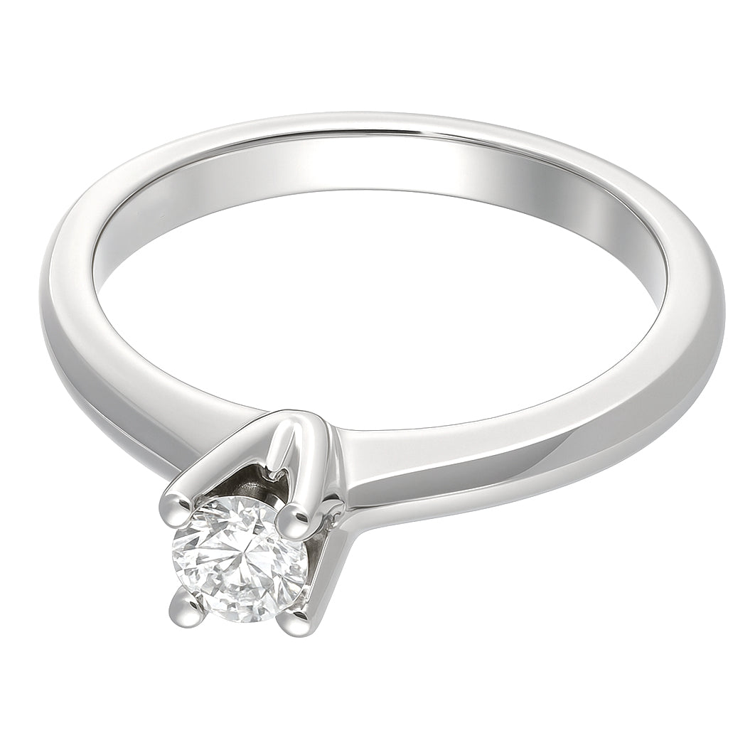 Anello - 18 carati Oro bianco - 0.16ct. tw. Diamante (Naturale)