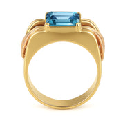 Anello - 18 carati Oro bianco, Oro giallo - 3.35ct. tw. Topazio