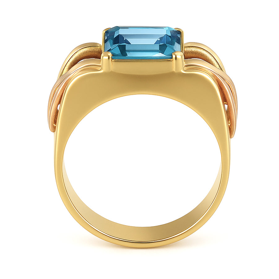 Anello - 18 carati Oro bianco, Oro giallo - 3.35ct. tw. Topazio