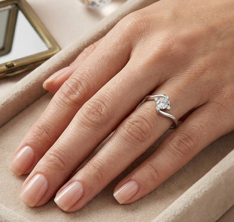 Anello - 18 carati Oro bianco - 0.31ct. tw. Diamante (Naturale)