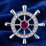 Ciondolo - 18 carati Oro bianco - 0.39ct. tw. Rubino - Diamante