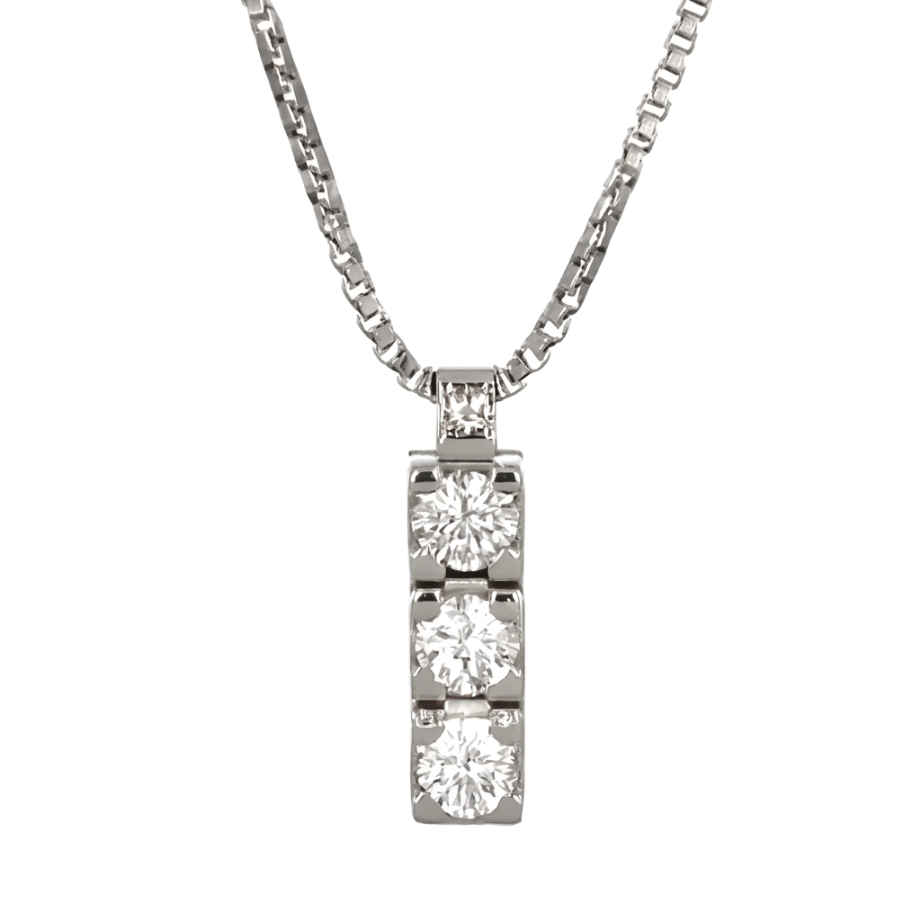 Collana con ciondolo - 18 carati Oro bianco - 0.66ct. tw. Diamante (Naturale)