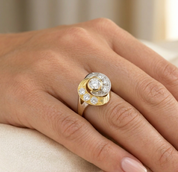 Anello - 18 carati Oro bianco, Oro giallo - 0.90ct. tw. Diamante (Naturale)